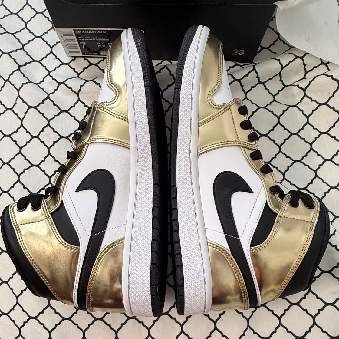 Air Jordan 1 Mid Metallic Gold Black White - US M 7 - New - Other - detail 5